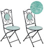 Set of 2 Garden Chairs Black Metal Iron Frame Vintage Style Outdoor Beliani