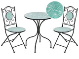 Outdoor Garden Bistro Set Black Metal Iron Frame Tabletop Vintage Style Outdoor Beliani