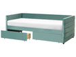 EU Single Size Bed Mint Green Velvet Upholstery 3ft with Drawers Quilted Bedroom Glam Beliani