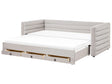 Daybed Grey Velvet Upholstery EU Single to Super King Size 3ft to 6ft Quilted Glam Style Beliani
