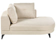 Left Hand Chaise Lounge Light Beige Faux Linen Upholstery Water-Repellent Black Iron Legs Modern with Cushions Beliani