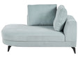 Right Hand Chaise Lounge Light Blue Chenille Upholstery Black Iron Legs Modern with Cushions Beliani