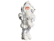 Decorative Figurine Silver Fabric and Synthetic Material Santa Claus Father Christmas Figure Xmas Ornament Beliani