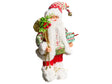 Decorative Figurine Red and Green Fabric and Synthetic Material Santa Claus Father Christmas Figure Xmas Ornament Beliani