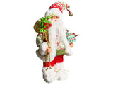 Decorative Figurine Red and Green Fabric and Synthetic Material Santa Claus Father Christmas Figure Xmas Ornament Beliani