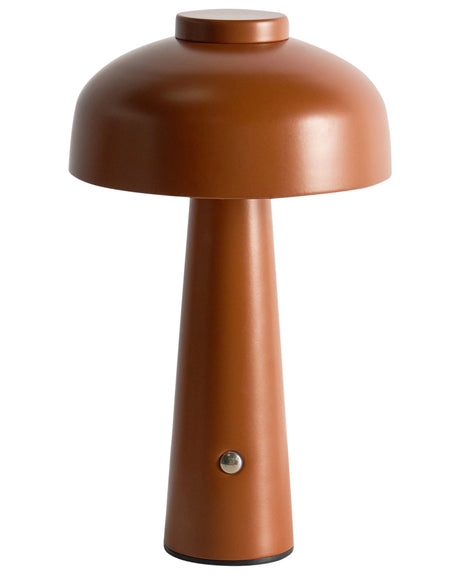 Table Lamp Brown LED Wireless Iron Indoor Mushroom Modern Style Beliani