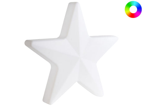 Outdoor LED Floor Lamp White Synthetic Material RGB Lights IP54 Star Shape Modern Design Decorative Garden Accessories Beliani
