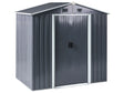 Garden Shed Graphite Grey Galvanized Steel Waterproof UV Resistance Outdoor Storage for Tools and Garden Equipment Beliani