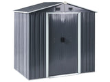 Garden Shed Graphite Grey Galvanized Steel Waterproof UV Resistance Outdoor Storage for Tools and Garden Equipment Beliani