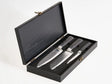 Knife Set Black Damascus Stainless Steel 3 Pieces Hand-Sharpened 62 HRC Hardness with Chef's Knife Modern Design Beliani