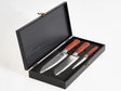 Knife Set Brown Damascus Stainless Steel 3 Pieces Hand-Sharpened 62 HRC Hardness with Chef's Knife Modern Design Beliani