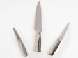 Knife Set Silver Stainless Steel 3 Pieces Hand-Sharpened 54 HRC Hardness Chef's Knife Modern Design Beliani