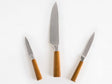 Knife Set Brown Stainless Steel 3 Pieces Hand-Sharpened 54 HRC Hardness Chef's Knife Modern Design Beliani