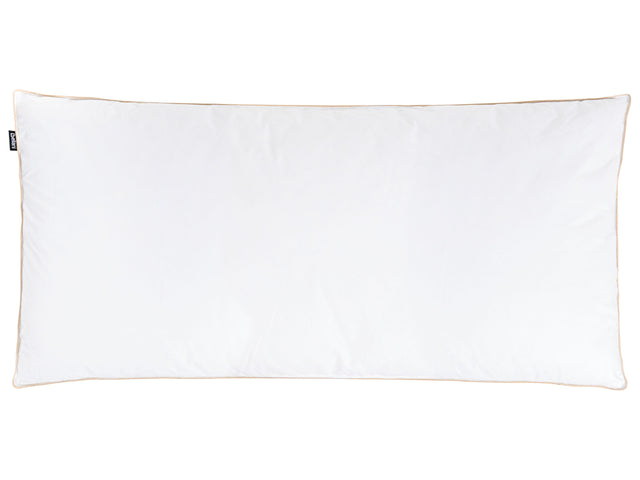 Low Bed Pillow Triple Compartment  White Duck Feather and Down 40 x 80 cm  cm Premium Cotton Casing Down Surround Pillow Beliani