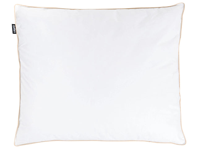 Low Bed Pillow Triple Compartment  White Duck Feather and Down 50 x 60 cm Premium Cotton Casing Down Surround Pillow Beliani