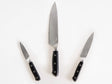 Knife Set Black Stainless Steel 3 Pieces Hand-Sharpened 54 HRC Hardness Chef's Knife Modern Design Beliani