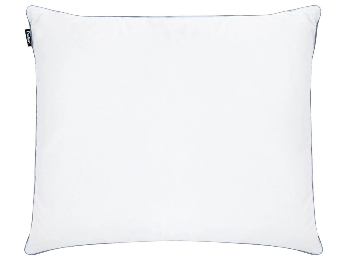 High Bed Pillow Triple Compartment  White Duck Feather and Down 50 x 60 cm Premium Cotton Casing Down Surround Pillow Beliani