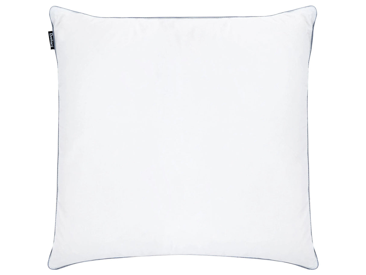 High Bed Pillow Triple Compartment  White Duck Feather and Down 80 x 80 cm Premium Cotton Casing Down Surround Pillow Beliani
