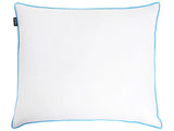 Low Bed Pillow White Duck Feather and Down 50 x 60  cm Premium Cotton Casing Natural Filling Beliani