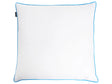 Low Bed Pillow White Duck Feather and Down 80 x 80  cm Premium Cotton Casing Natural Filling Beliani