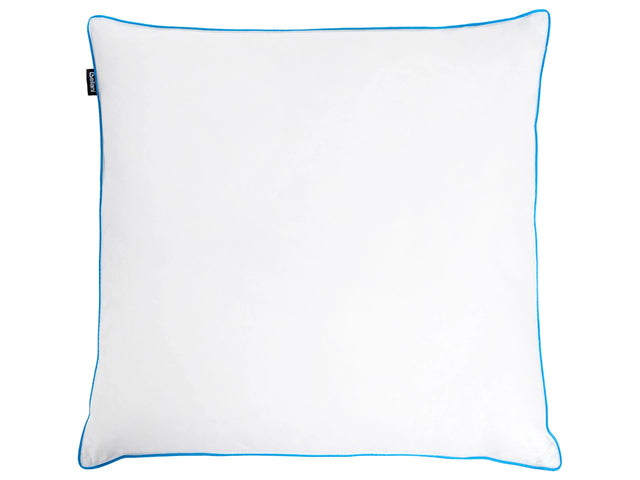 Low Bed Pillow White Duck Feather and Down 80 x 80  cm Premium Cotton Casing Natural Filling Beliani
