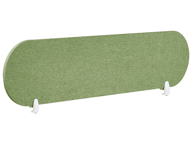 Desk Screen Green  PET Board Fabric Cover 160 x 40 cm Acoustic Screen Modular Mounting Clamps Home Office Beliani