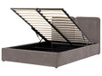 Ottoman Bed Taupe Fabric Upholstery EU King Size 5ft3 Elegant Headboard Lift-Up Slatted Base Beliani