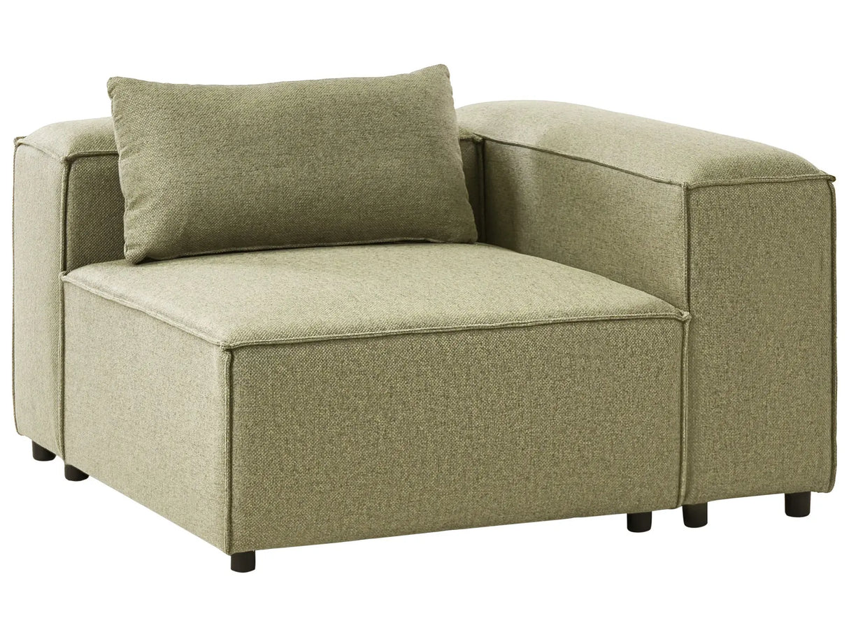 Corner 1-Seat Light Green Fabric Upholstered Modul Section Beliani