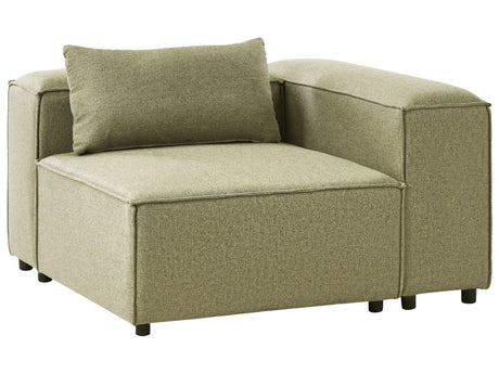 Corner 1-Seat Light Green Fabric Upholstered Modul Section Beliani