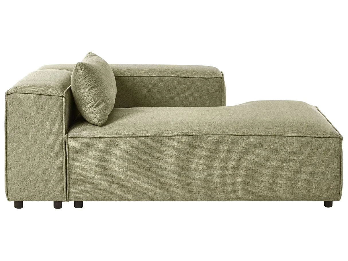 Left Hand Chaise Lounge Light Green Fabric Modern Living Room Beliani