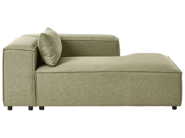 Left Hand Chaise Lounge Light Green Fabric Modern Living Room Beliani