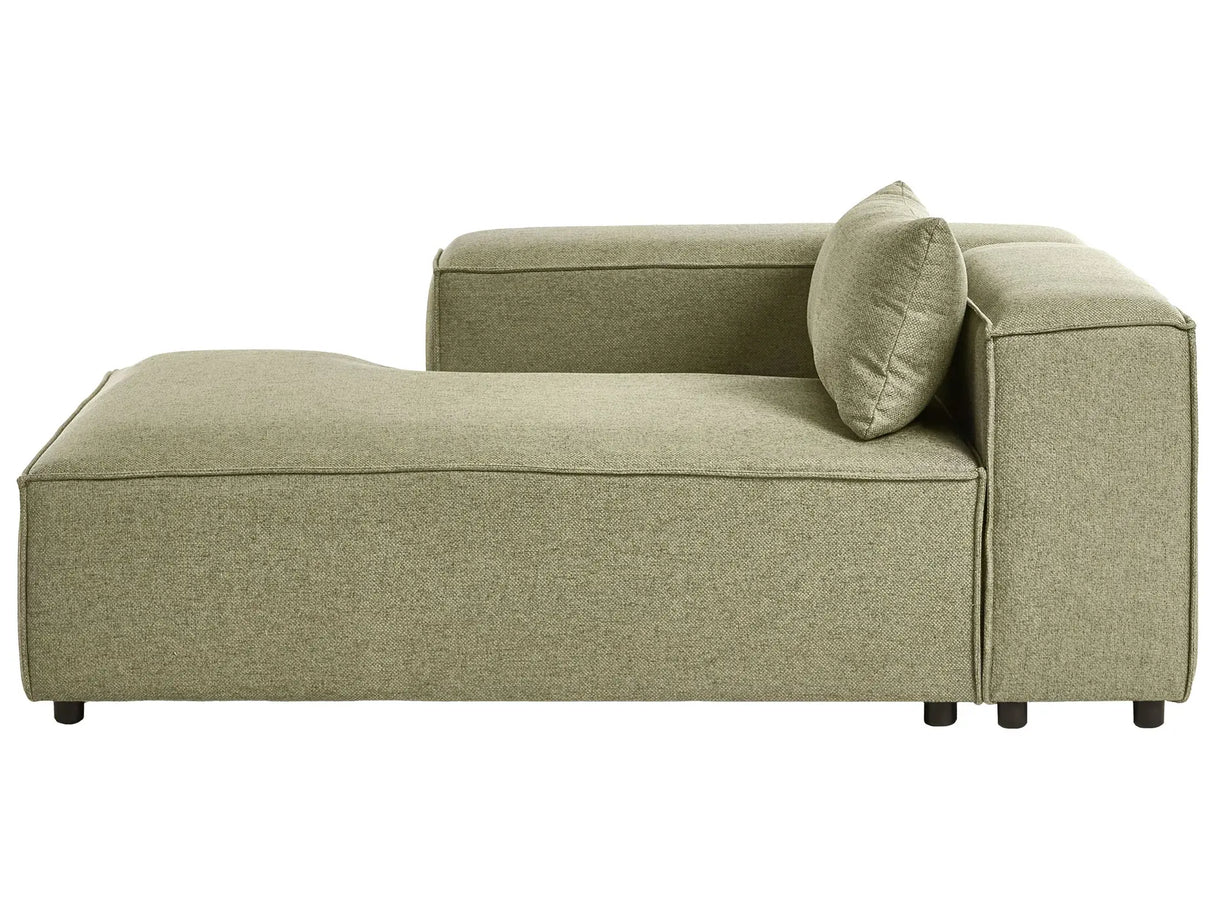 Right Hand Chaise Lounge Light Green Fabric Modern Living Room Beliani