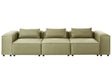 3 Seater Modular Sofa Light Green Fabric Modern Couch Living Room Beliani