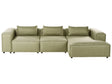 Modular Left Hand Sofa Light Green Fabric Sectional Corner Couch Modern Minimalistic Living Room Beliani