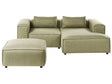 Left Hand Modular Sofa Light Green Fabric 3 Seater Corner Sofa with Ottoman Modern Minimalistic Living Room Beliani