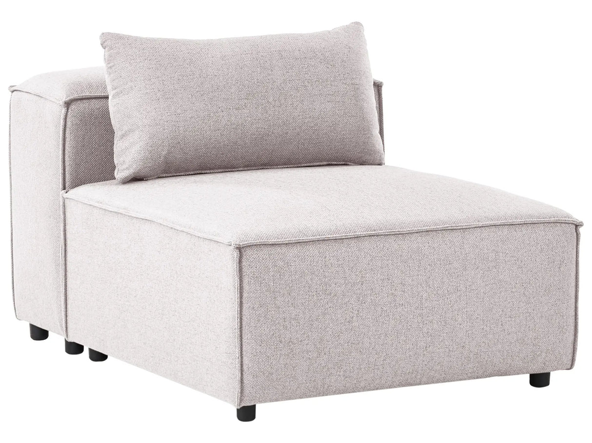 Single Seat Section Light Brown Fabric Upholstered Chair Living Room Modern Beliani