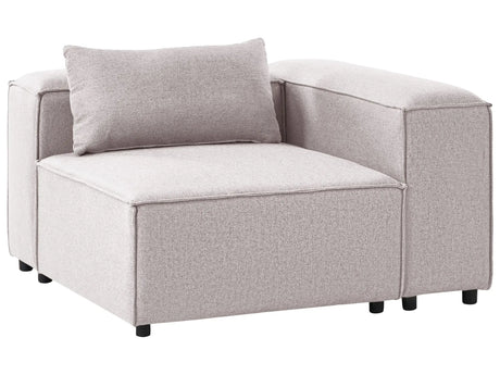 Corner 1-Seat Light Brown Fabric Upholstered Modul Section Beliani