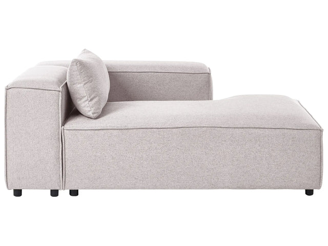 Left Hand Chaise Lounge Light Brown Fabric Modern Living Room Beliani