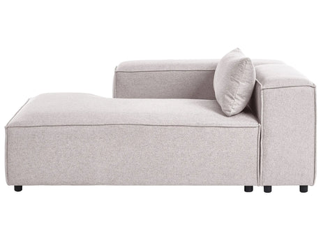 Right Hand Chaise Lounge Light Brown Fabric Modern Living Room Beliani