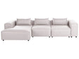 Modular Right Hand Sofa Light Brown Fabric Sectional Corner Couch Modern Minimalistic Living Room Beliani