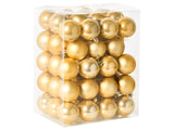 Set of 60 Christmas Baubles Gold Plastic Xmas Tree Christmas Ornament Hanging Decor Modern Style Glamour Beliani