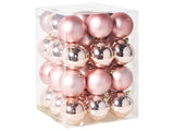 Set of 36 Christmas Baubles Pink Plastic Xmas Tree Christmas Ornament Hanging Decor Modern Style Beliani