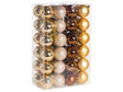 Set of 48 Christmas Baubles Gold Plastic Hanging Decor Modern Glamour Style Christmas Balls Holiday Tree Beliani