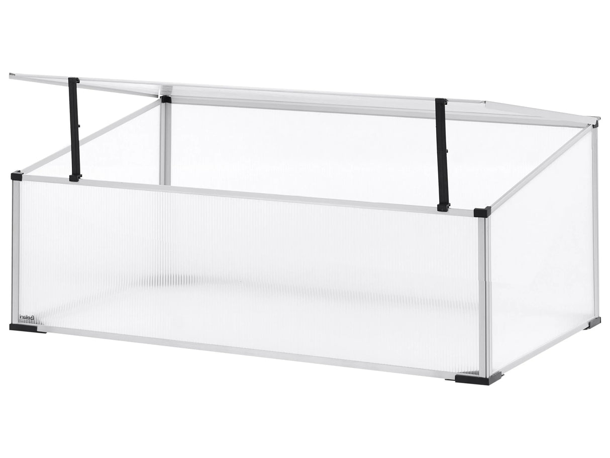 Garden Greenhouse Silver Polycarbonate Sheets Aluminum Frame UV Protection Beliani