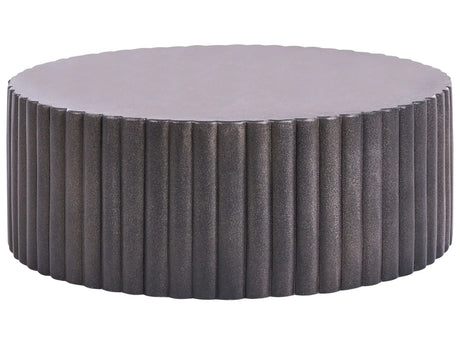 Accent Coffee Table Black MgO Fiberglass  117 cm Round Top UV Stain Rust Water Wind Resistant Modern Outdoor Living Room Beliani