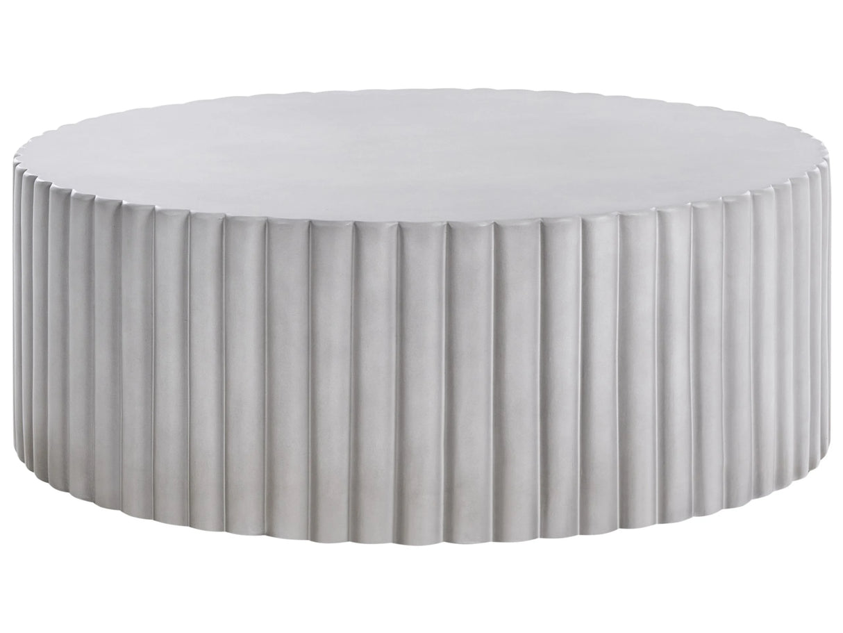 Accent Coffee Table Grey MgO Fiberglass  117 cm Round Top UV Stain Rust Water Wind Resistant Modern Outdoor Living Room Beliani