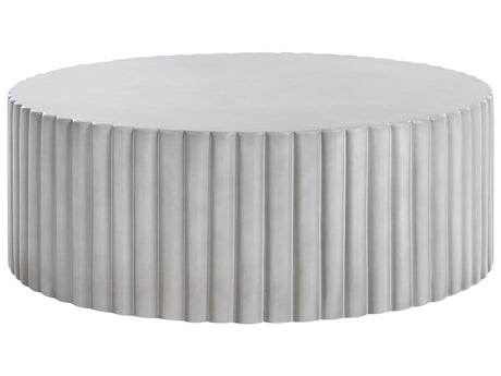 Accent Coffee Table Grey MgO Fiberglass  117 cm Round Top UV Stain Rust Water Wind Resistant Modern Outdoor Living Room Beliani