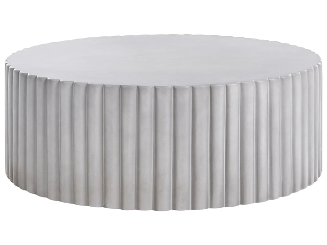 Accent Coffee Table Grey MgO Fiberglass  117 cm Round Top UV Stain Rust Water Wind Resistant Modern Outdoor Living Room Beliani