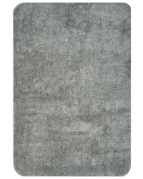 Bath Mat Grey Microfibre 60 x 90 cm Non-Slip Backing Soft Rectangular Bathroom Accessories Beliani