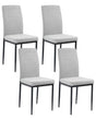 Set of 4 Velvet Dining Chairs Grey Polyester Upholstery Iron Black Legs Armless Dining Room Beliani